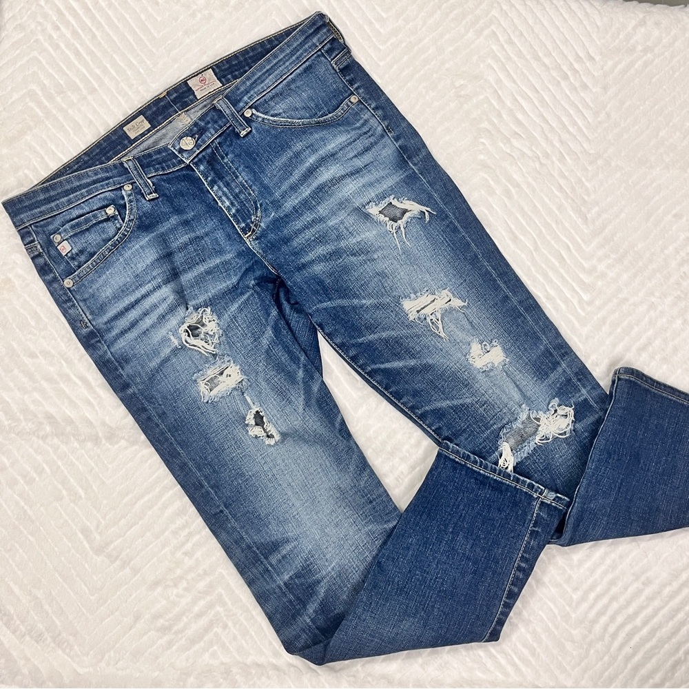 AG Adriano Goldschmied Stilt‎ Crop Cigarrette Crop Size 29 distressed